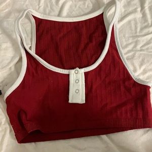 Super cute great condition red crop shirt